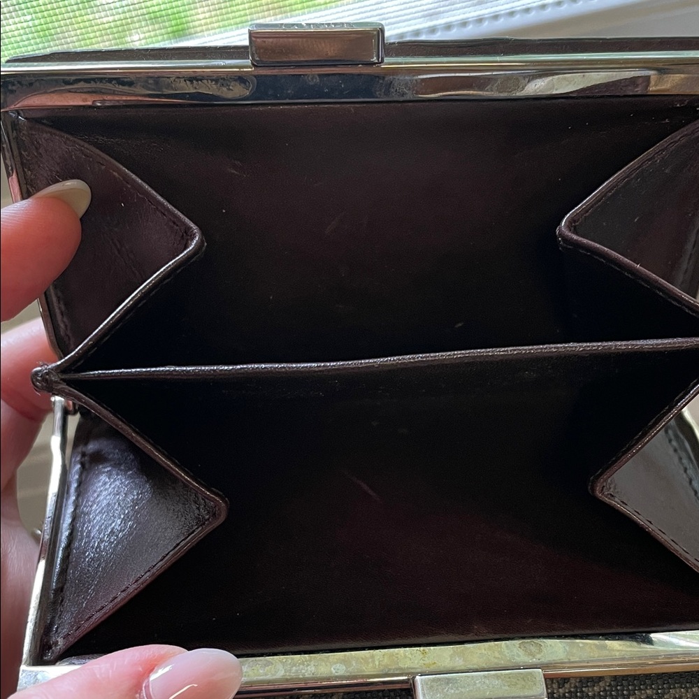 Authentic Loewe Anagram Trifold Wallet kiss-lock closure - Picture 12 of 15